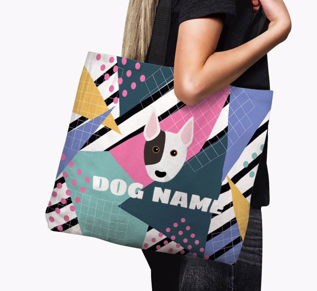 Retro Pattern: Personalized {breedFullName} Canvas Bag